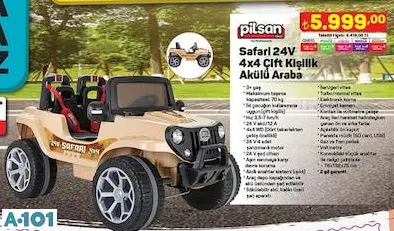 PİLSAN SAFARİ 24V 4X4 ÇİFT KİŞİLİK AKÜLÜ ARABA